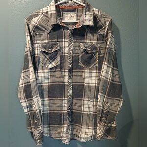 BKE Vintage Washed Plaid Athletic Shirt